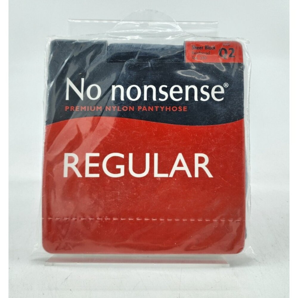 NO NONSENSE Regular Reinforced Panty/Toe Pantyhose Sheer Black Style 330 Size Q2